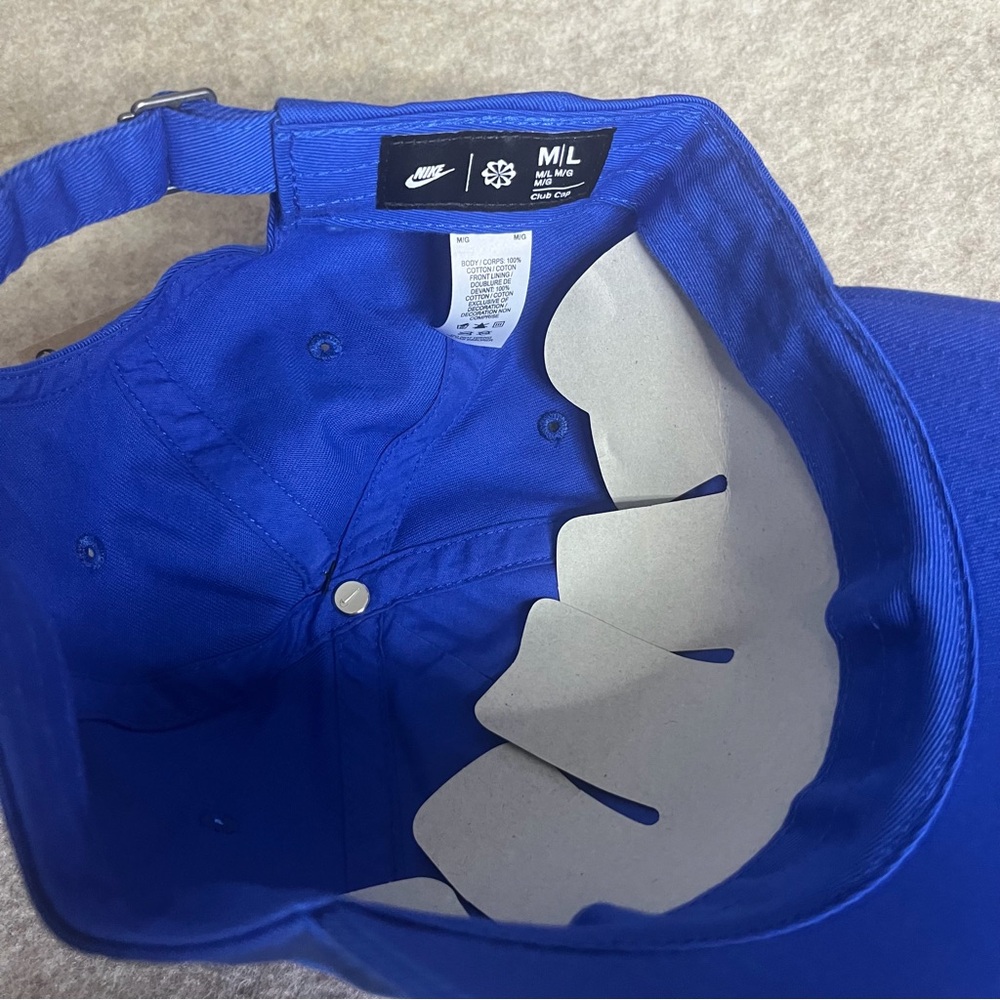 Nike Adult Unisex Baseball Club Hat M/L Blue NWT Swoosh Logo Adjustable Strap - Picture 5 of 7